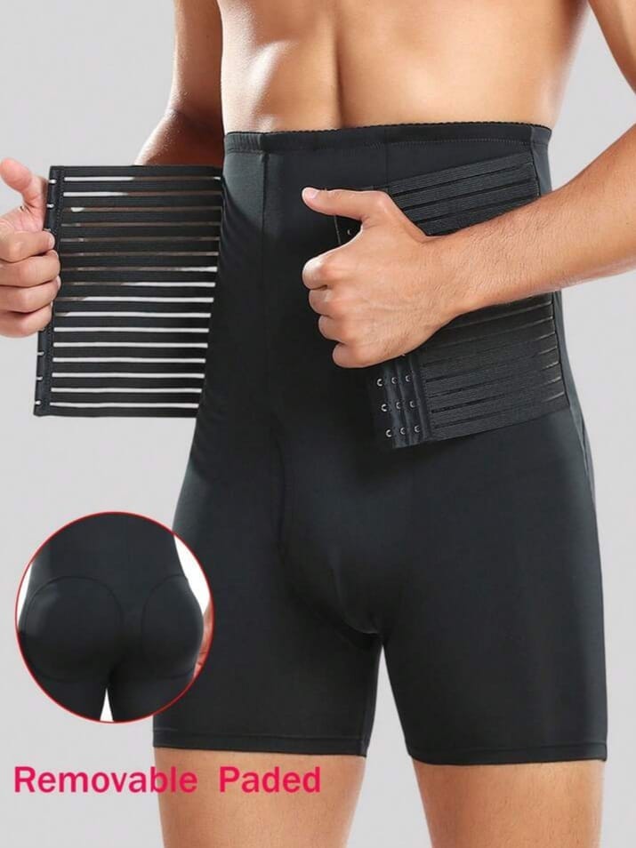 Men's High-Waist Compression Shapewear Shorts – Waist Trainer Tummy Control Boxer